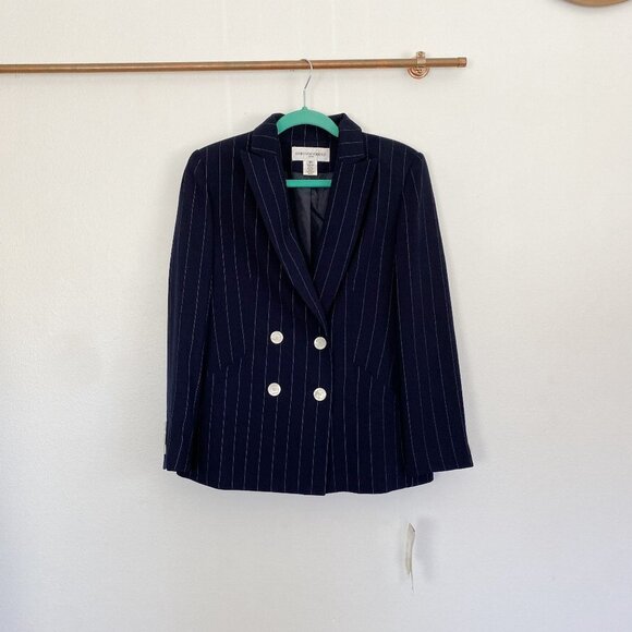 JONES NEW YOUR Suit Navy Blazer Jacket 8 Petite - Picture 1 of 4